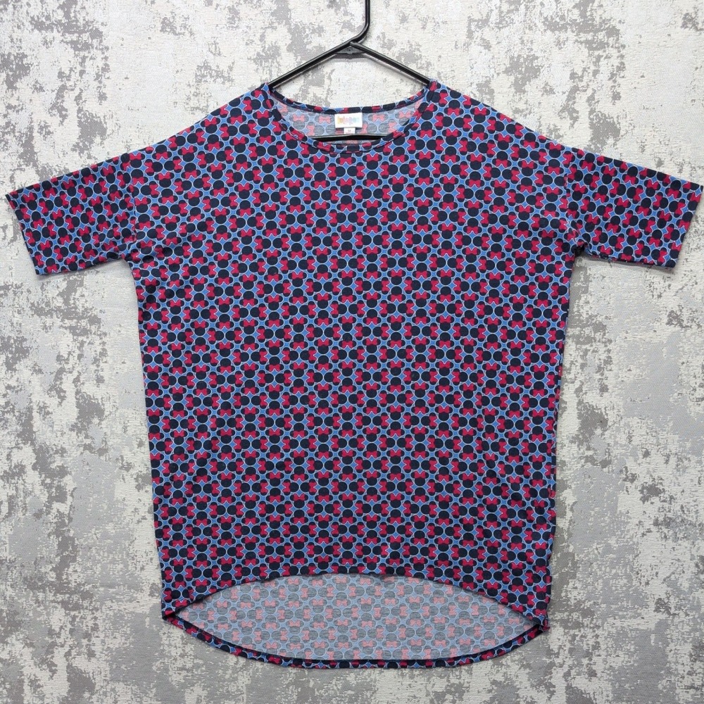 LuLaRoe Disney Minnie Mouse‎ Print Tunic Top Blue Red Size Medium